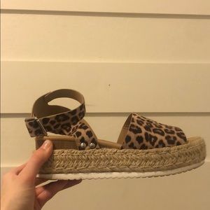 Cheetah platform sandals